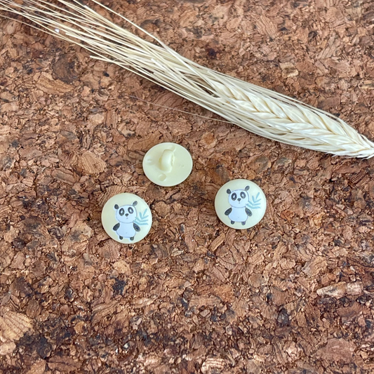 Bouton panda 12mm vert d'eau