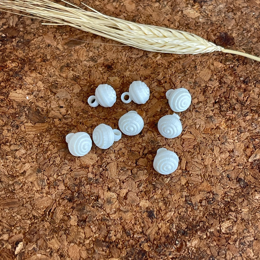 Bouton blanc fleur boucle 10mm