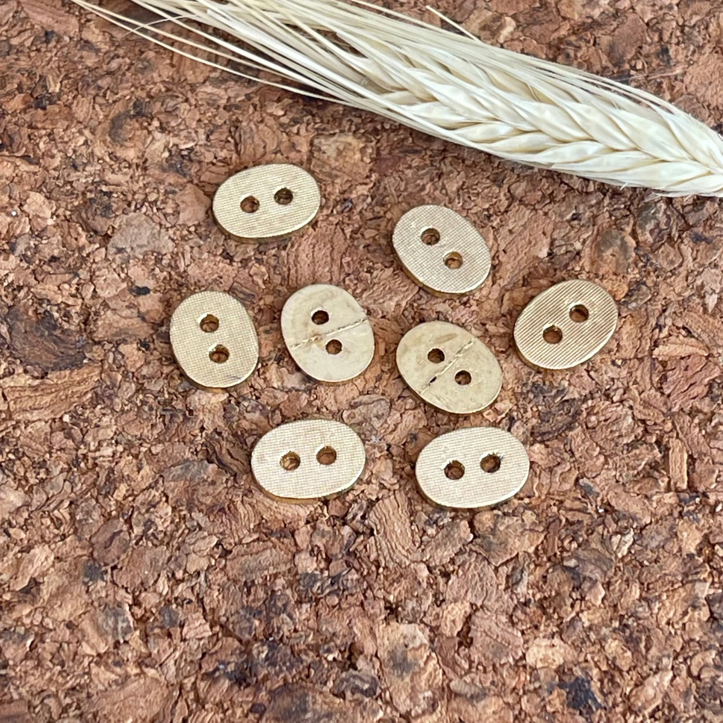 Bouton métal oval doré 11mm / 9mm