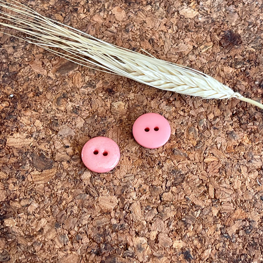 Bouton rose avec paillettes dorées 15mm