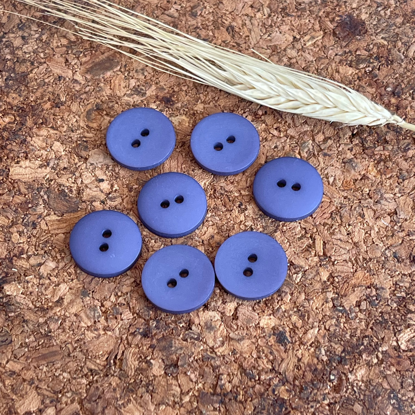 Bouton rond bleu marine 15mm 2 trous