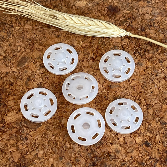 Bouton pression à coudre invisible blanc 2 trous 21mm