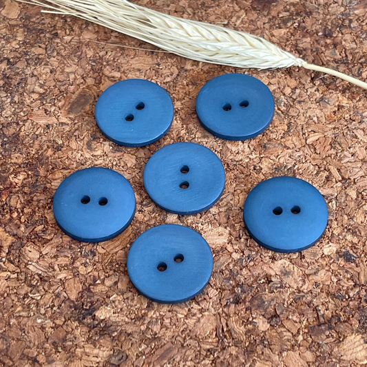Bouton rond bleu turquoise 23mm 2 trous