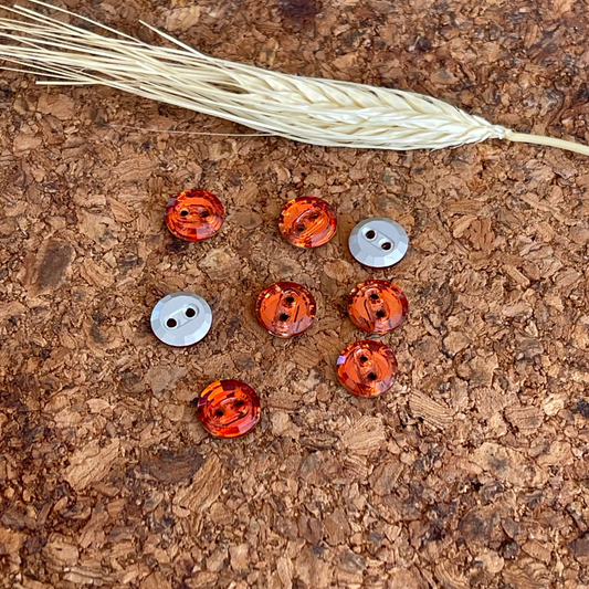 Bouton strass à facettes topaze marron 10mm 2 trous