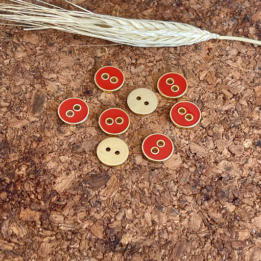 Bouton émail Joy Atelier Brunette amarante 12mm