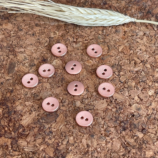 Bouton métal rond texturé cuivre rose  10mm See You At Six