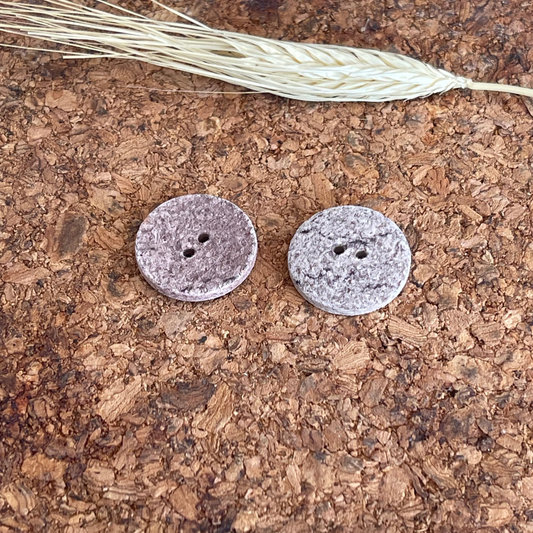Bouton éco-responsable rond beige 23mm 2 trous