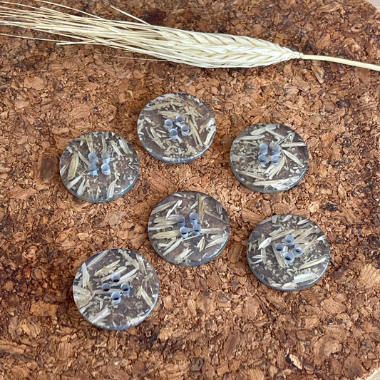 Bouton rond transparent avec pétales 25mm 4 trous