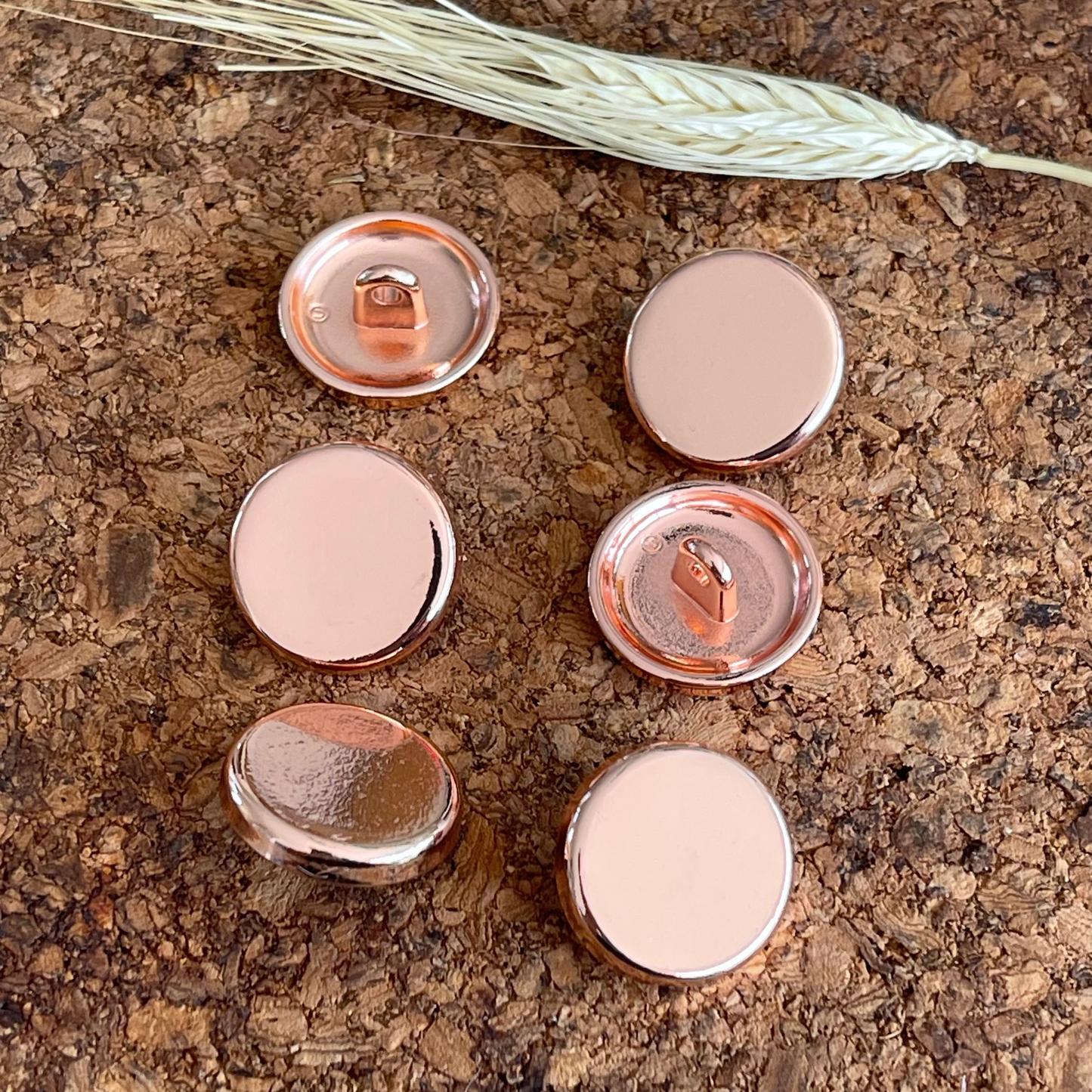 Bouton métal rond cuivré rose 23mm