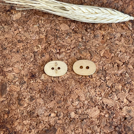 Bouton métal oval doré 15mm / 11mm