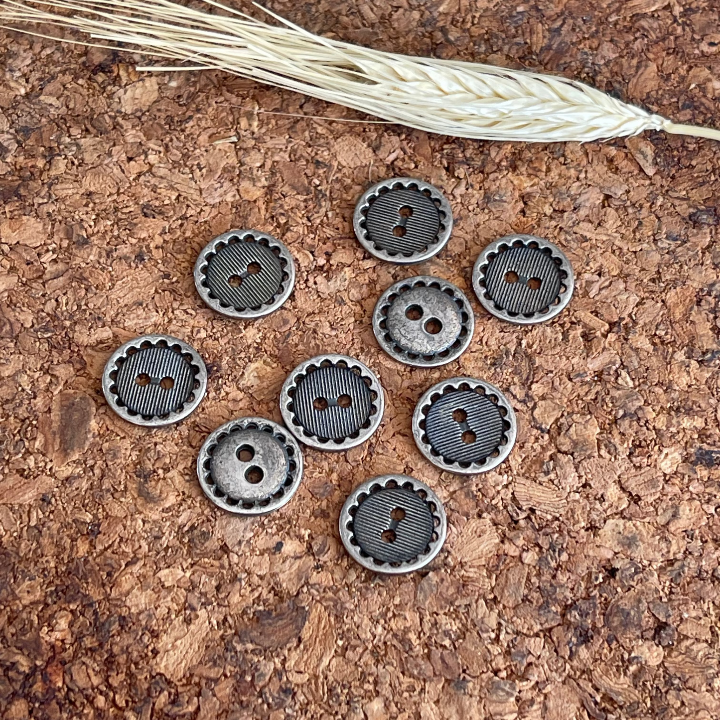 Bouton métal rond argenté 16 mm