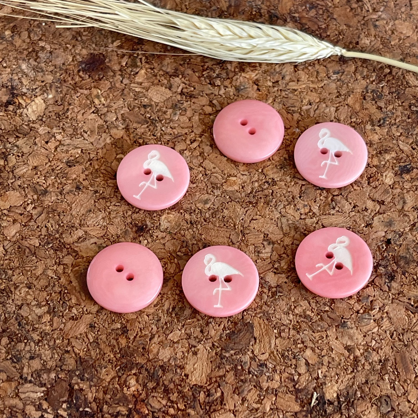 Bouton rose flament rond - 20 mm - 2 trous