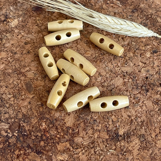 Bouton bûchette en bois 2 trous 25mm