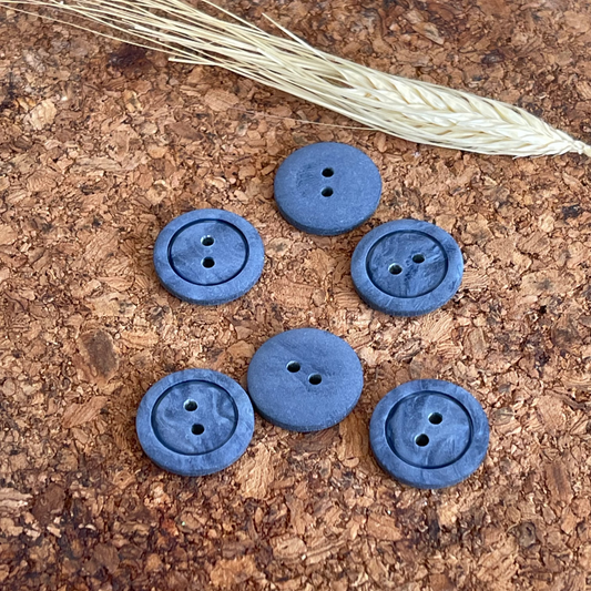 Bouton ardoise marbré rond - 20 mm - 2 trous
