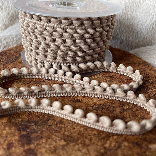 Galon mini pompons beige 6mm