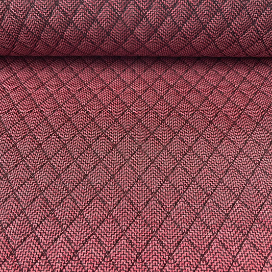 Jersey jacquard "quilté" bordeaux