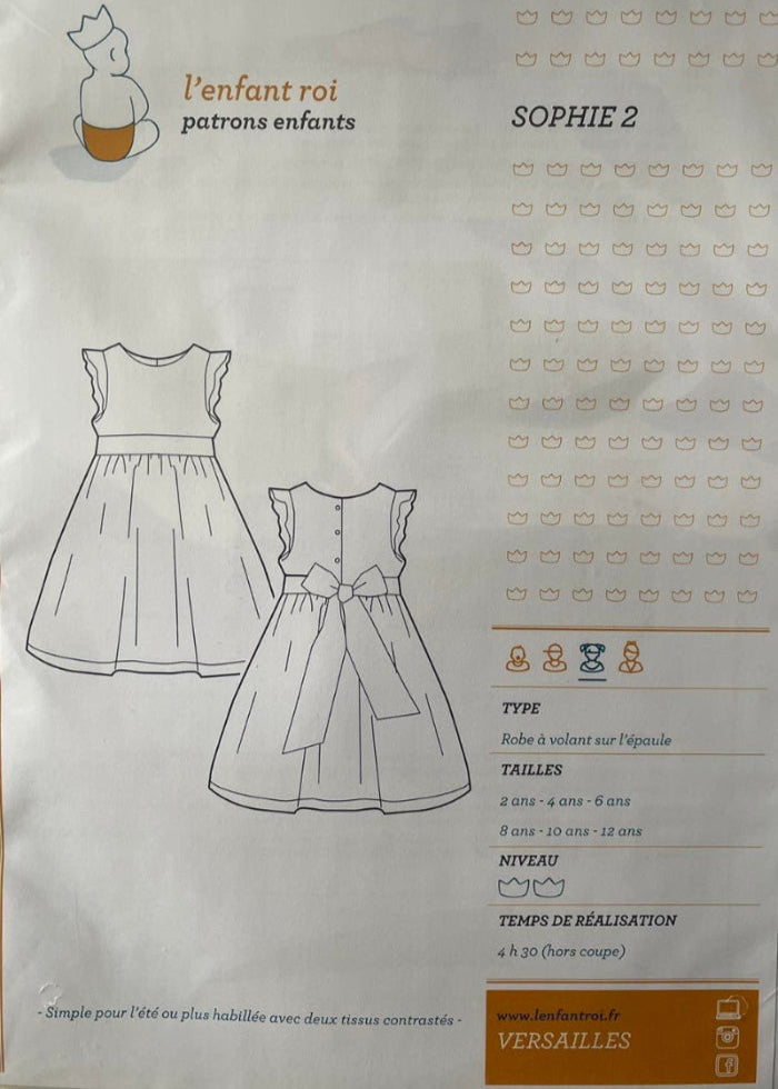 Patron Sophie 2 - de 2 ans jusqu'à 12ans - L'enfant roi