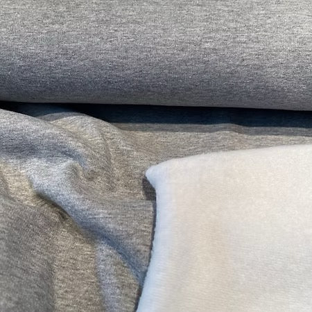 Jersey sweat gris fourrure blanc
