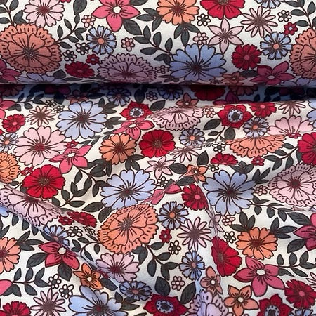 Jersey de coton imprimé Arty Brigitte fleuri