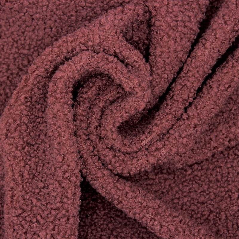 Teddy Fur - tissu bouclette bordeaux