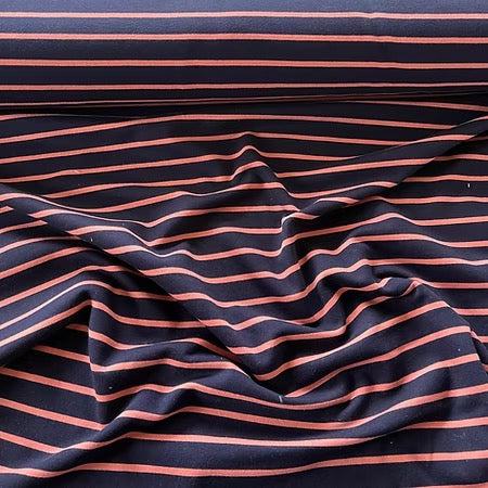 Jersey rayé bleu marine et rose