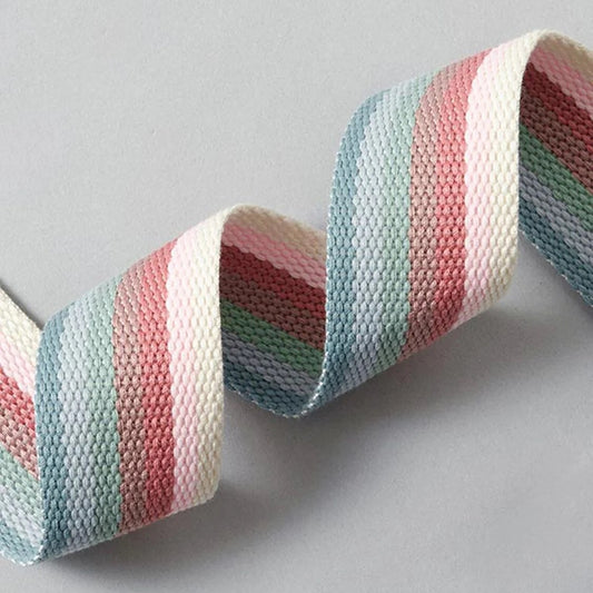 Sangle coton à rayures multicolores 40 mm