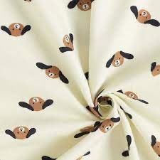 Flanelle de coton POPPY - tête de chien