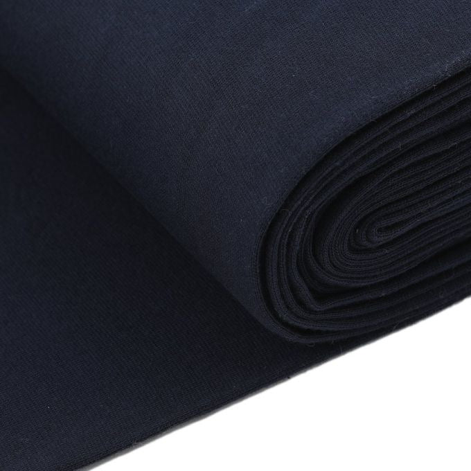 Bord-côte tubulaire jersey bleu marine