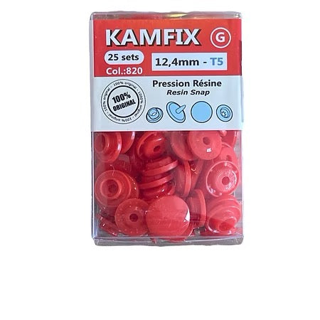 Pressions KAM résine 12,4mm rouge