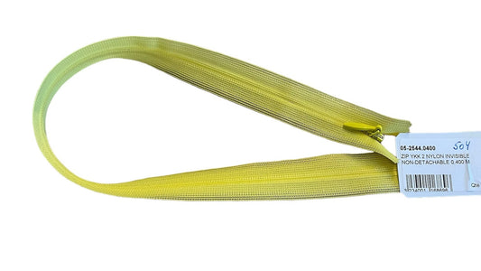 Fermeture éclair 40 cm - YKK - zip invisible jaune soleil