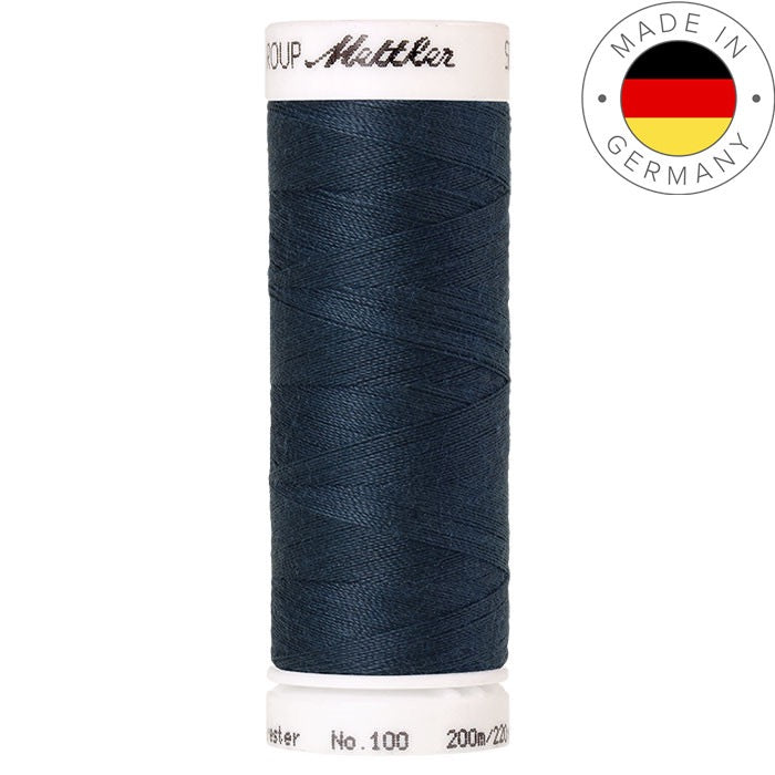 Fil à coudre Seralon Mettler 200m polyester - 1276 Bleu acier