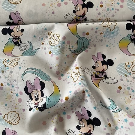 Cretonne de coton imprimé Minnie sirène