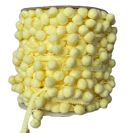 Galon à pompons jaune